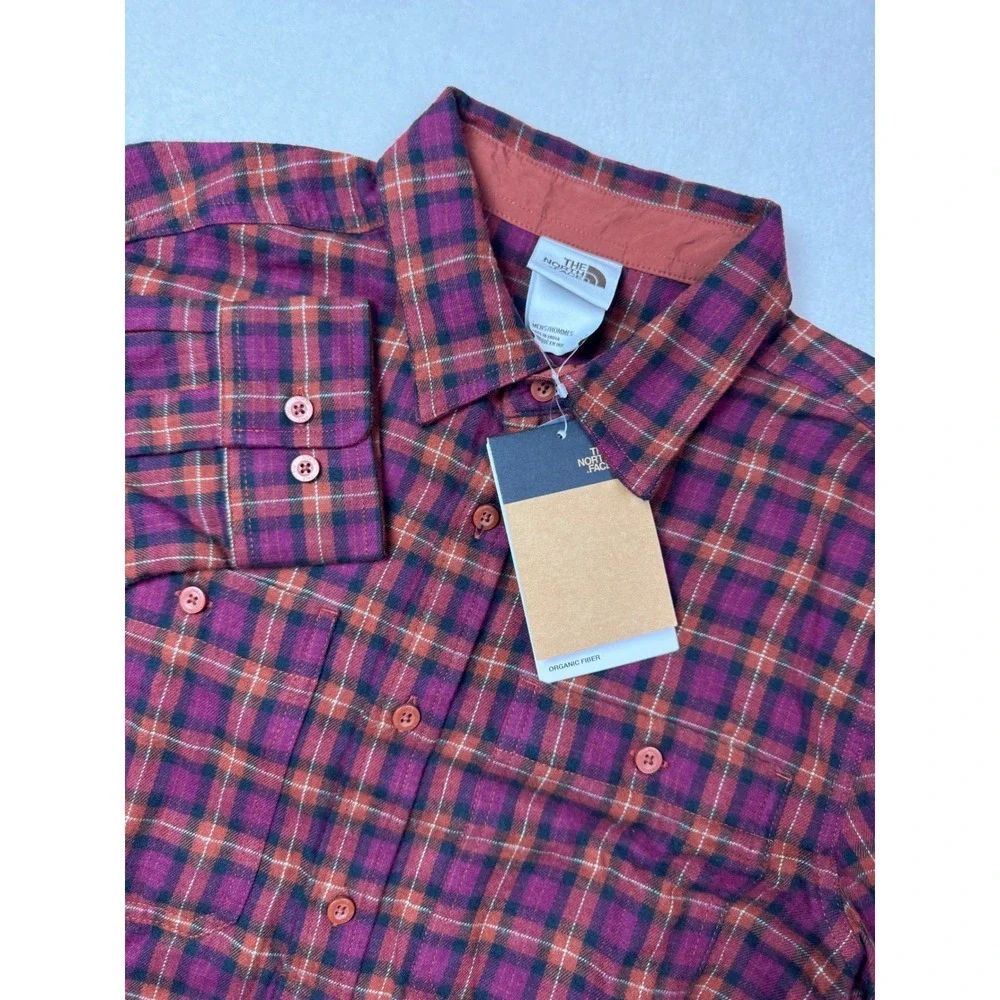 The North Face Arroyo Men's 2XL Brown Red Plaid Cotton‎ Button Down Shirt NEW